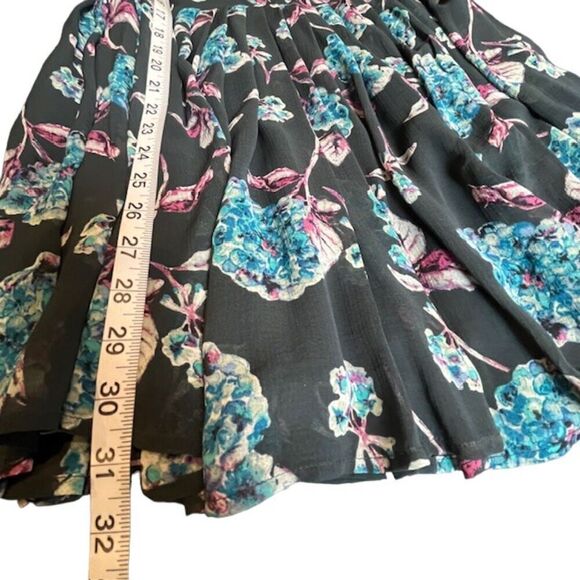 Kimchi Blue Nina Sheer Panel Dress Women's Gray Floral Aqua Pink Lined Size 4 - Picture 15 of 16